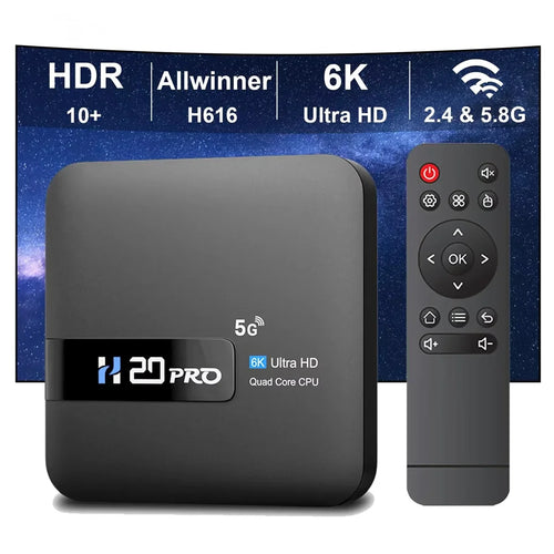 Elevate Your Entertainment with the HONGTOP H20PRO Smart TV Box - 6K Streaming, Android 10, and WiFi6 Connectivity!