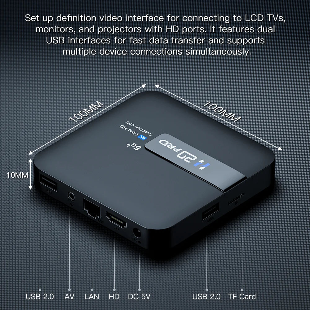 TOPSION H20PRO Smart TV Box Android 14.0 con Asistente de Voz